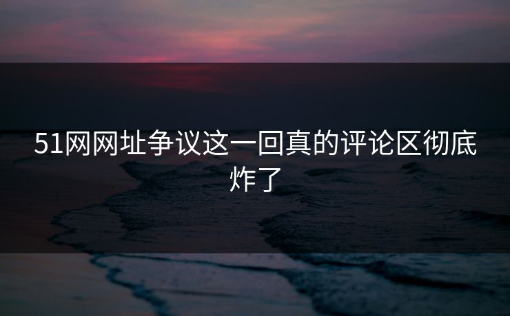 51网网址争议这一回真的评论区彻底炸了 51网网址争议这一回真的评论区彻底炸了